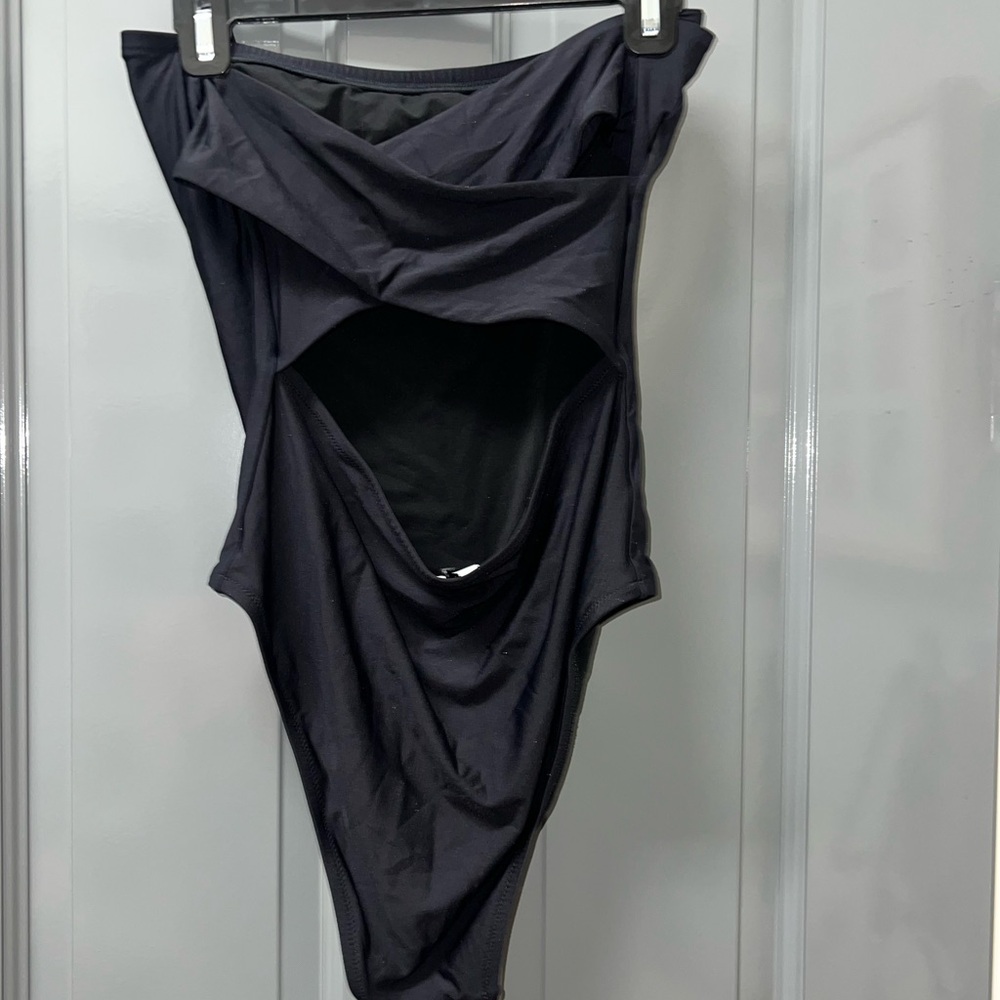 J Crew Black Bandeau Swimsuit